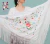 Machine-embroidered Jersey Shawl, Spanish, 160 m, White with multi-colored flowers on internet