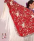 Manila Shawl Machine Embroidered burgundy color with ecru flowers and fringe - 140m - online store