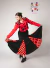Falda flamenca Sirena Gajos Negra con Godes Rojo Lunar Negro | Pollera flamenca - comprar online