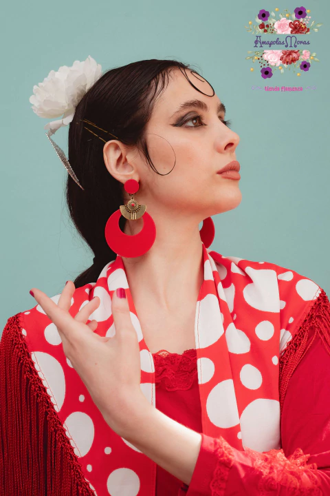 Aros de Argolla Españoles combinados con aplique de metal y piedra - comprar online