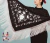 Machine-embroidered Jersey Shawl, Spanish, 160 m, Black with white flowers and fringes on internet