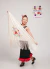 Small Jersey Shawl with Machine Embroidery (Spanish) 120m Cream with Multicolored Flowers