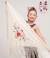 Small Jersey Shawl with Machine Embroidery (Spanish) 120m Cream with Multicolored Flowers - buy online