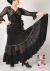 Black Jersey and Lace Bambera Canastera Skirt | Flamenco Skirt
