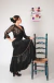 Black Jersey and Lace Bambera Canastera Skirt | Flamenco Skirt - Amapolas Moras