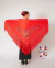Manton Triangular Rosales Grande Bordado a Maquina Jersey 205mt Español Rojo con Multicolor