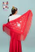 Machine-embroidered Jersey Shawl, Spanish, 160 m, Red with white on internet