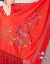Manton Triangular Rosales Grande Bordado a Maquina Jersey 205mt Español Rojo con Multicolor - comprar online