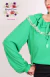 Imagen de Blusa de Crep de Seda con Voladitos en el escote y puntilla Manga Globo Verde