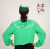 Blusa de Crep de Seda con Voladitos en el escote y puntilla Manga Globo Verde - tienda online