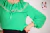 Blusa de Crep de Seda con Voladitos en el escote y puntilla Manga Globo Verde - Amapolas Moras