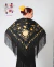 Mantoncillo de Jersey Bordado a maquina Español 160mt Negro con Flores Doradas