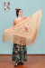 Machine-embroidered Jersey Shawl, Spanish, 160 m, Beige with multi-colored flowers - Amapolas Moras