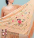 Machine-embroidered Jersey Shawl, Spanish, 160 m, Beige with multi-colored flowers on internet