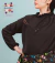Blusa de crep elastizada Negra con Puntilla Manga globo larga - comprar online