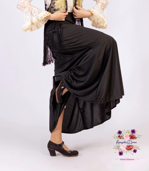 Falda Sirena de Jersey de Seda Lisa Basica color Negra - comprar online