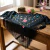 Xale de Jersey bordado à máquina, espanhol, 160 m Preto com flores multicoloridas - comprar online