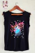 Musculosa Remera sin mangas con Voladito de Crep Elastizado Negra Bailaora talle M - comprar online