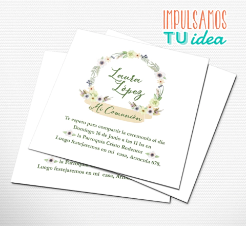 Comunión nena Laura, invitación comunión imprimible