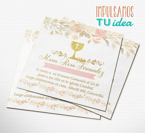 Invitación comunión nena imprimible y para enviar por WhatsApp
