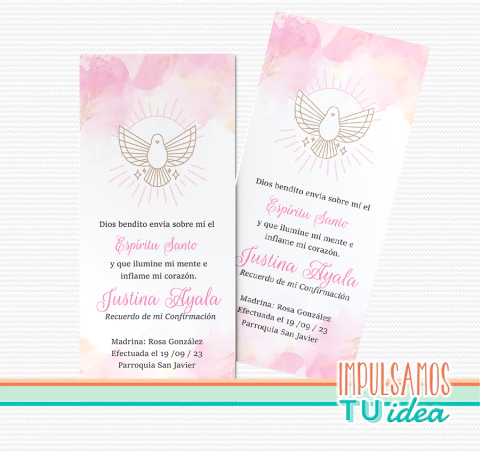 Estampita confirmación nena Justina para IMPRIMIR