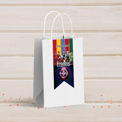 Cumple avengers, tag para bolsita avengers imprimible - comprar online