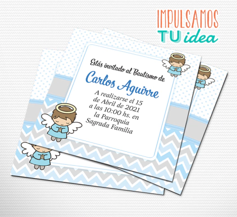 Bautismo Varón, Diseño INVITACIÓN Varón Imprimible y Whatsapp