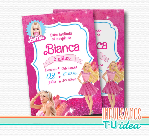Barbie invitación - Tarjetita digital barbie