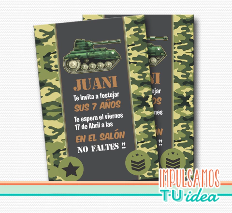 Cumple camuflado, invitación camuflada imprimible