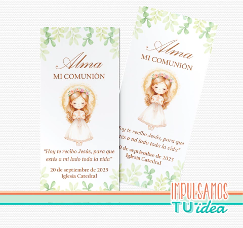 Comunión nena, estampita comunión Alma imprimible - buy online