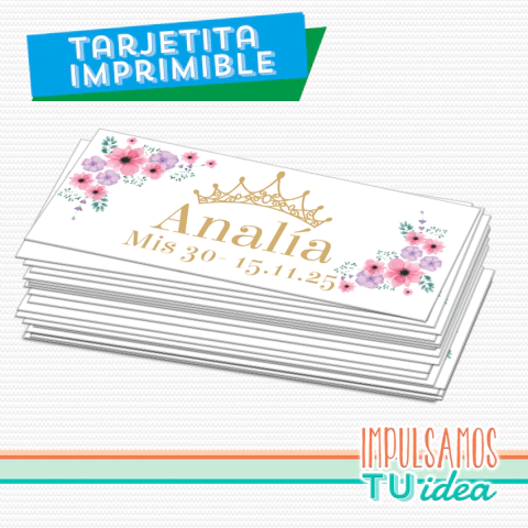 Tarjetita de souvenir Analía para imprimir - comprar online