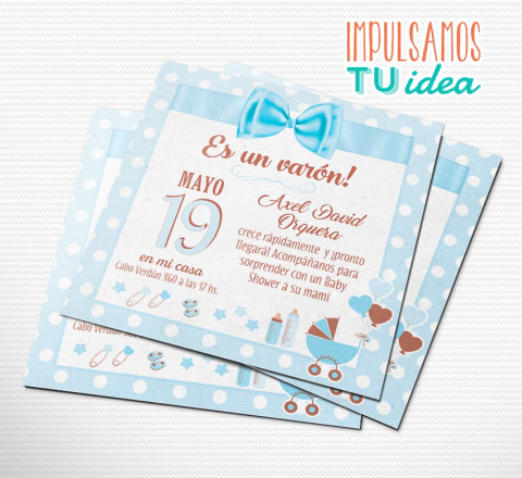 Baby shower varón, invitación baby shower IMPRIMIBLE - comprar online