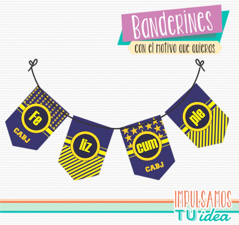 Cumple boca, banderín boca imprimible - comprar online