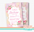 Estampita bautismo nena con flores rosas IMPRIMIBLE