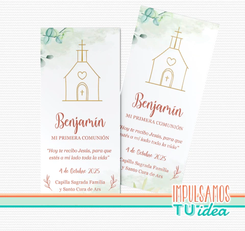 Estampita comunión varón Benjamín imprimible - buy online