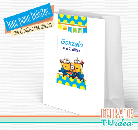 Cumple minions, tag bolsita minions imprimible - buy online