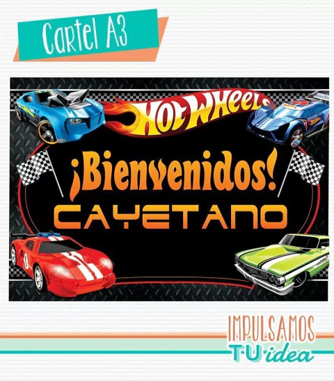 CUMPLE HOTWHEELS, CARTEL HOTWHEELS IMPRIMIBLE