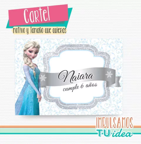Frozen cartel con nombre imprimible