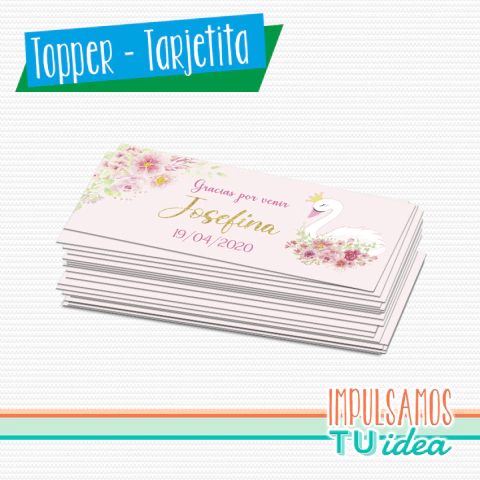 Cumple de Cisne, tarjetita souvenir con cisne imprimible