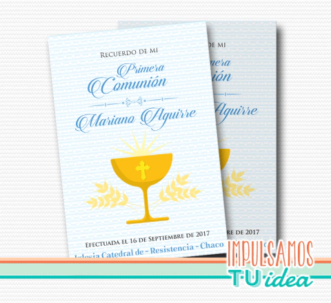 Tarjetita de comunión varón imprimible