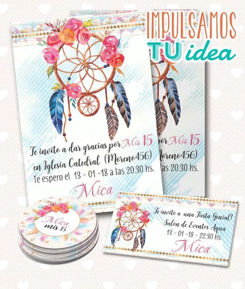 Tarjeta de 15 atrapasueños, personal y topper para IMPRIMIR