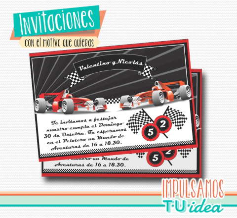 Auto de carrera - Invitación auto de carrera para imprimir