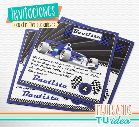 Cumple auto de carrera, invitación auto de carrera imprimible