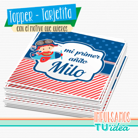 Cumple aviador, tarjetita cumple aviador imprimible - comprar online