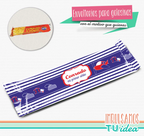 Cumple Avión - Envoltorio turrón cumple avión para imprimir - comprar online