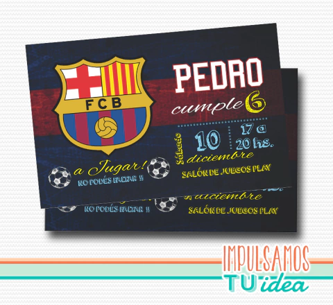 Cumple club de fútbol Barcelona, invitación Barcelona IMPRIMIBLE