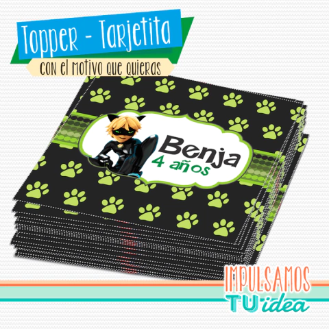 Cumple Miraculous, Cat Noir tarjetita imprimible