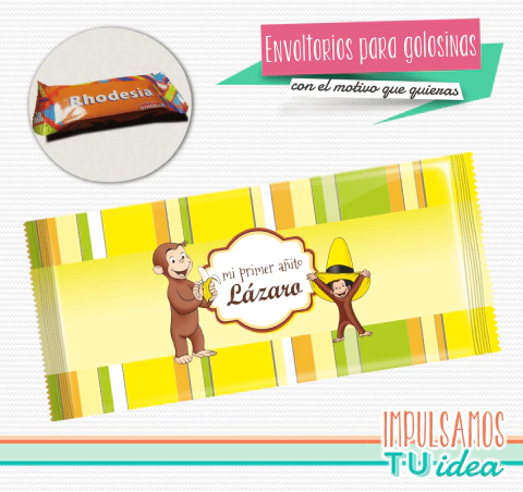 Jorge el curioso - Envoltorio Rodhesia para imprimir