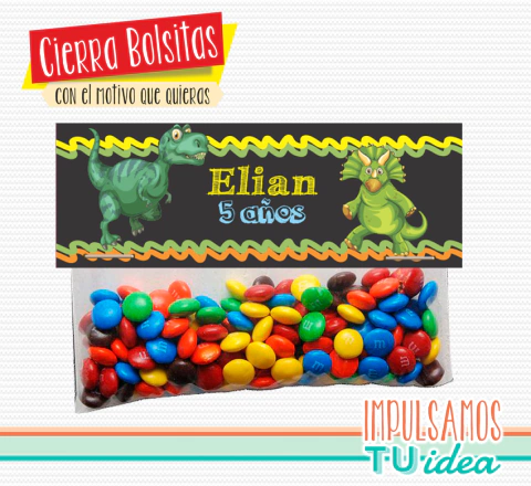 Cumple dinosaurio, cierra bolsita dinosaurio IMPRIMIBLE - comprar online