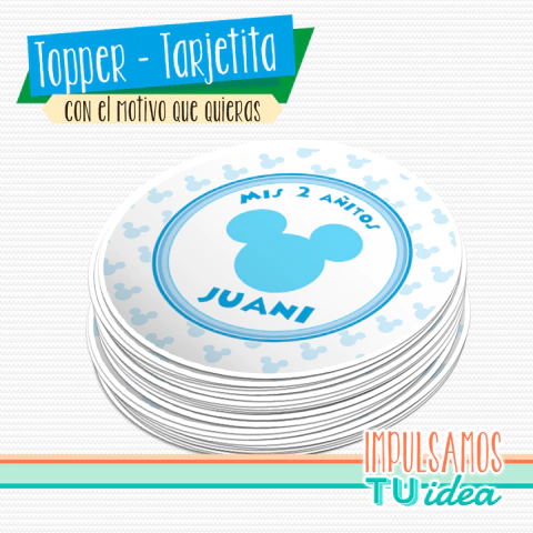 Cumple mickey contorno de cara topper imprimible - comprar online